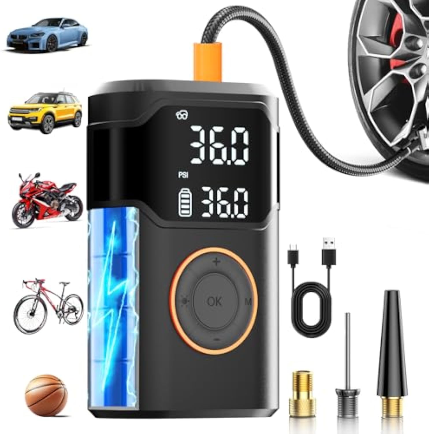 Air Compressor Mini - Otomatik Şarj Edilebilir Elektrikli Mini Dijital