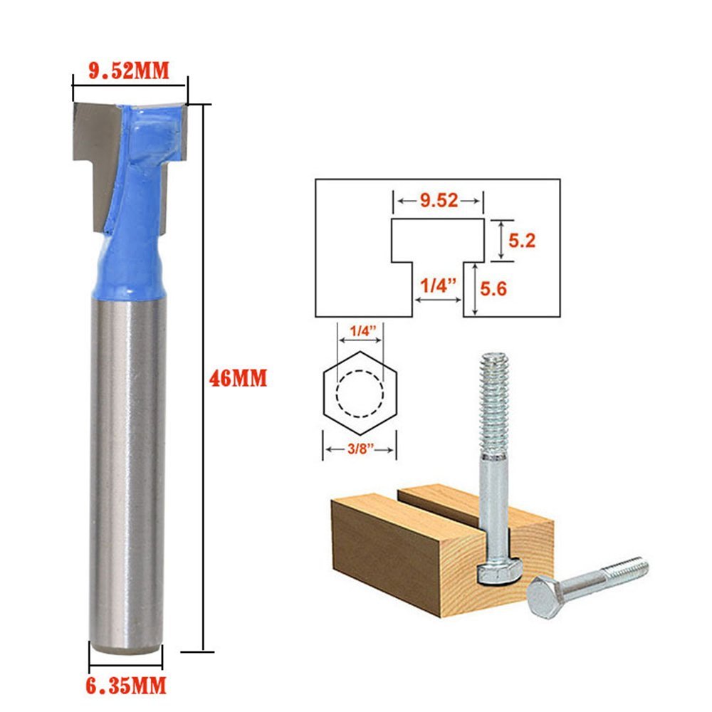 Power Tools Router - A11I 1/4 inç Shank T-Yuvası Kesici