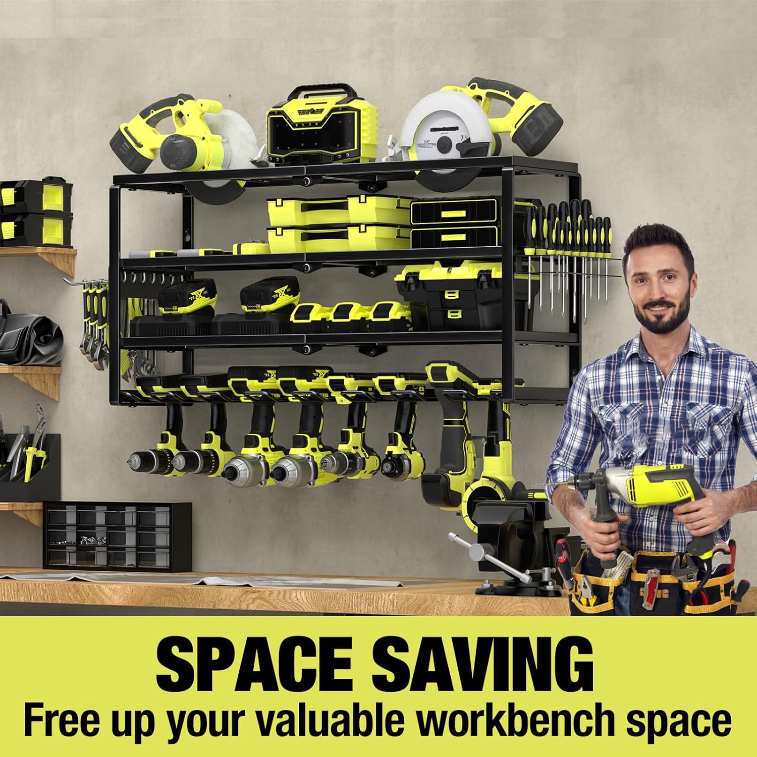 4 Katmanlı Duvara Monte Elektr - Power Tools Organizer incelemesi ve fiyatı