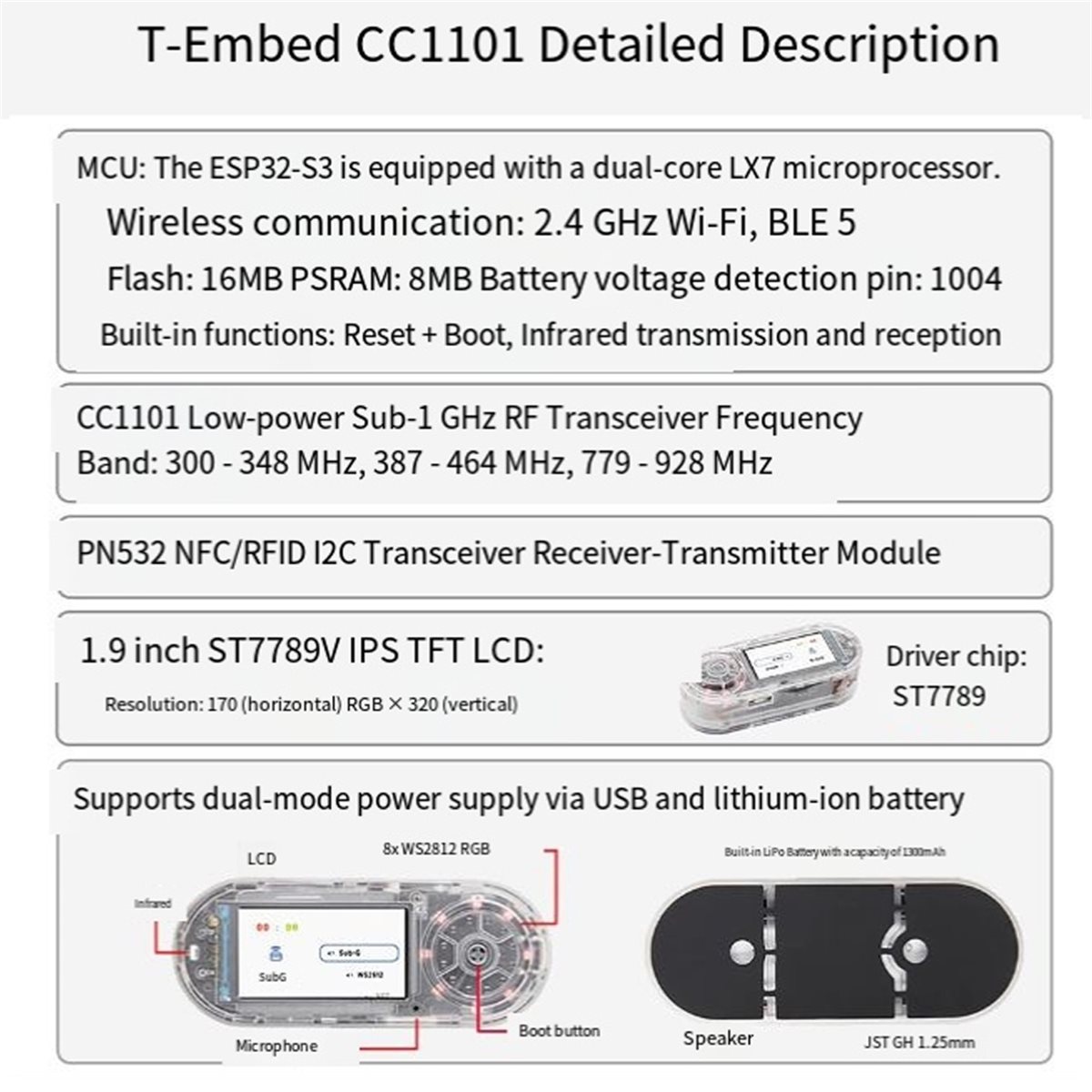 T71C Tools- T-Embed CC1101 PLU - Power Tools Plus incelemesi ve fiyatı