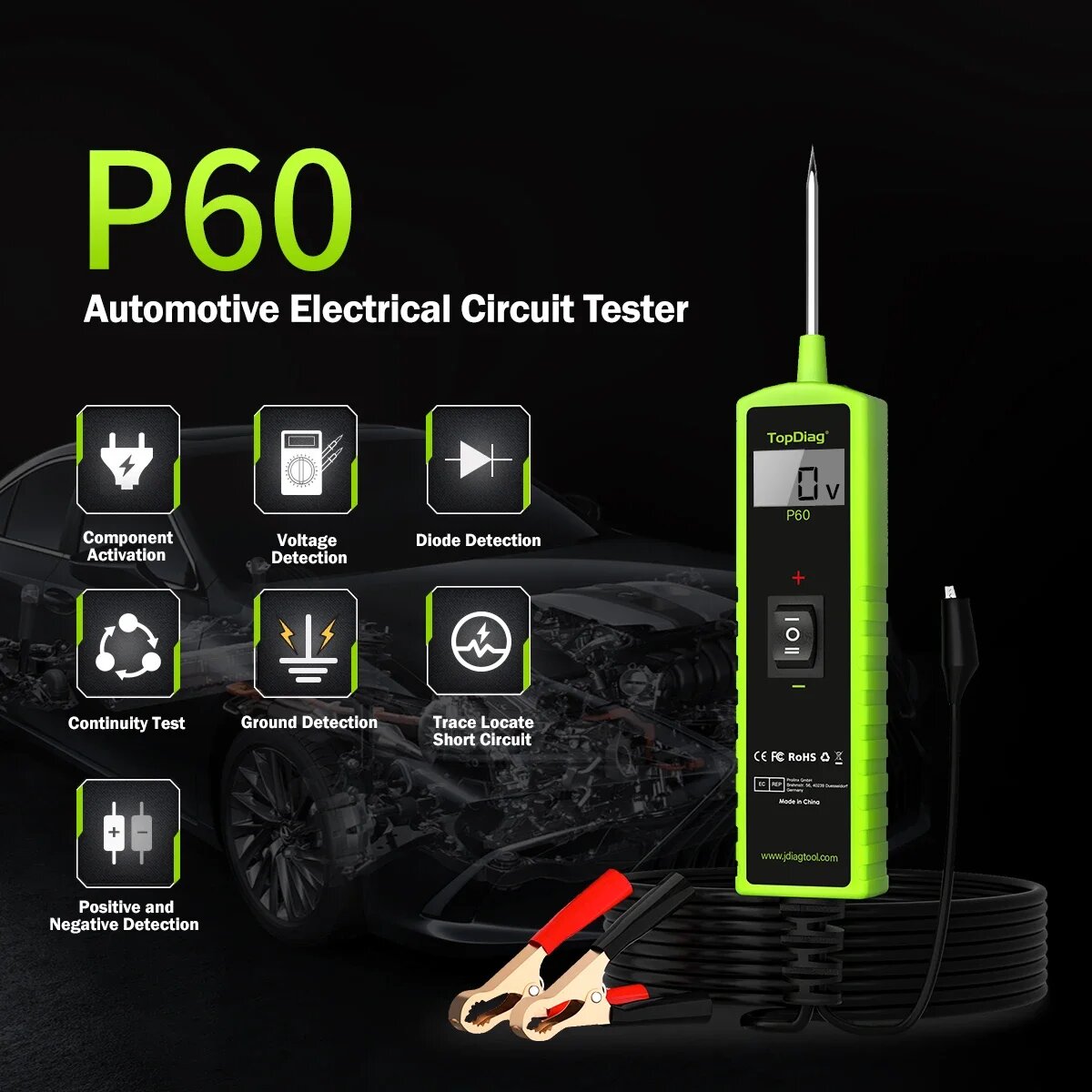 Jdiag P60 Otomotiv Güç Devresi - Power Tools In Automotive incelemesi ve fiyatı