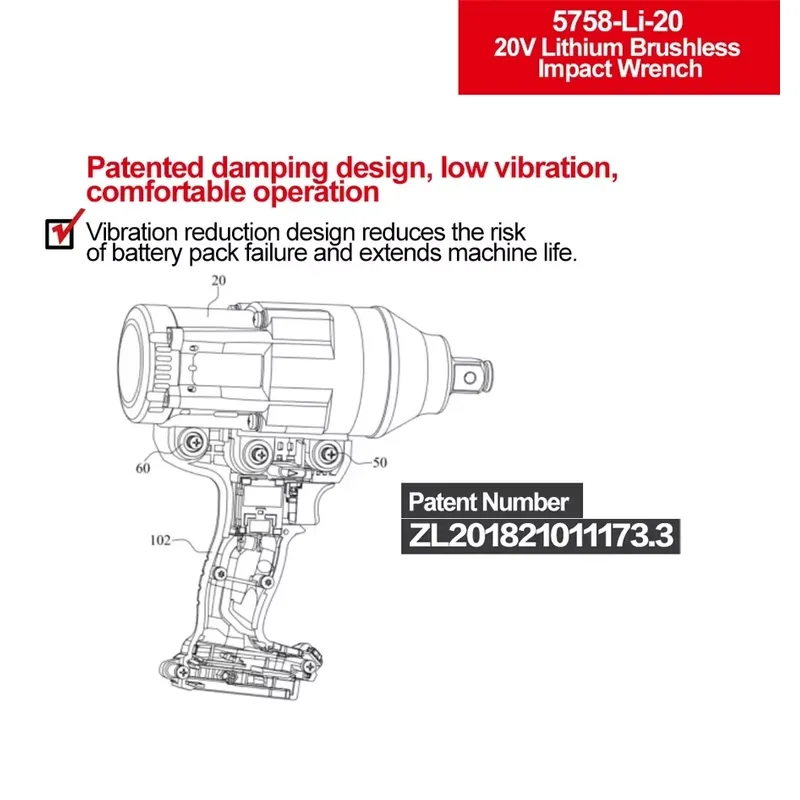 Devon 20V yüksek torklu üç tor - Power Tools Impact Wrench incelemesi ve fiyatı